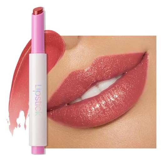 Erinde 2 in 1 Lipstick & Lip Balm, Lippenstift 24 Stunden Halt, Wasserfest Feuchtigkeitsspendend Lip Gloss, Pflegender Lippen Makeup, Mit Feinem Schimmer, Weiche Textur, Druckmechanismus Design #06