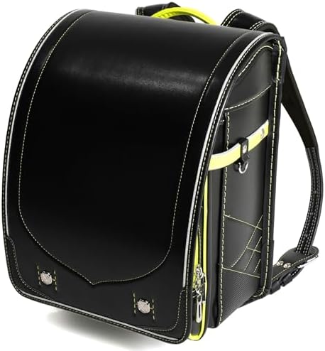 （19:00時点） [amant] 商品の画像 ランドセル 男の子 4Lワイドサイズ 低反発クッション 60mmワイドベルト ワンタッチロック A4フラットファイル対応 軽量 ランドセルカバー 日本企画 [背当てブラック] ブラック×イエロー