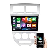ASURE 10.1 inch 4 Core 2+32GB Car Stereo Radio for Dodge Caliber 2006-2012 Silver Manual Air Conditioner,Android 13 Car Dash GPS Navigation Unit with Wireless Carplay,Android Auto,1280x720 Touchscreen