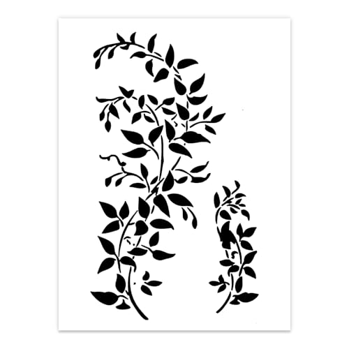 Large A4 Tree Vine Leaf Stencils for Painting, 8.3 x 11.6 Reusable Painting Templates for Walls, Furniture & Garden Fences, Floral & Botanical Stencils for DIY Home Decor & Canvas Art