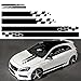vitihipsy Universal Vinyl Auto Seitenaufkleber Schwarz Auto Racing Körper Seitengeometrie Rock Dachhaube Aufkleber Aufkleber für alle Autos Vinyl Auto Aufkleber (5Pcs)