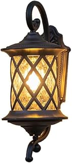 European Style Garden Outdoor Wall Sconces/Villa Doorway Fence Wall Lights/Patio Corridor Outdoor Waterproof Wall Lamp/Shop Decorative Glass Lighting Fixture (E27/26)