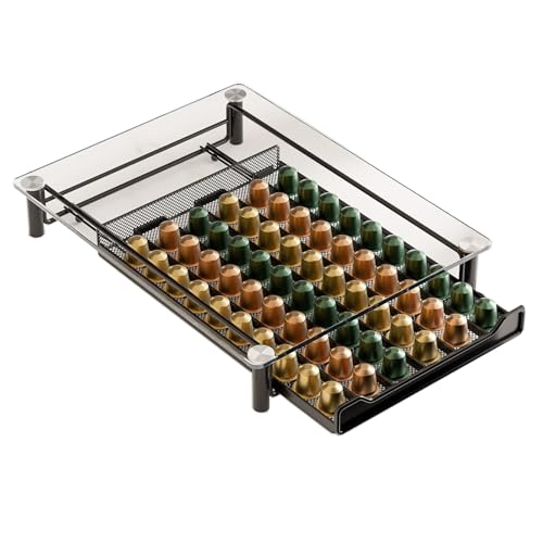 SEVENLINE Crystal Tempered Glass Coffee Pod Storage Drawer for Nespresso OriginalLine Capsules - Holds 60 Original Line Pods Kitchen Organiser - Image 7
