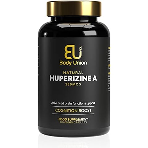 Body Union Huperzine A Capsules, Huperzia Serrata Supplements 250mcg, Vegan Nootropics Supplement for Brian, Focus, Alertness and Cognition Support, No Gluten, 120 Vegan Capsules Cover