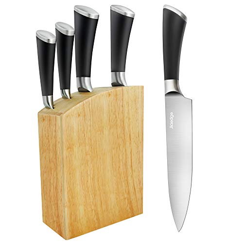 Knife Set, Jiaedge Professional 6-Piece Knife Set with Wooden Block Chef's knife team Germany High Carbon Stainless Steel Cutlery Knife Block Set Knife Set, Jiaedge Professional 6-Piece Knife Set with Wooden Block Chef's knife team Germany High Carbon Stainless Steel Cutlery Knife Block Set