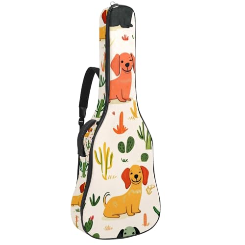 Housse de guitare acoustique 109 cm étanche en tissu Oxford motif teckel