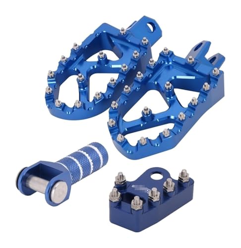 Repose-pieds bleu pour Suzuki DRZ400/S/E/SM (2000-2019) avec pointe de levier de vitesse