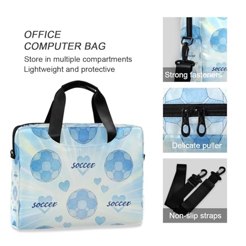 Funda para Laptop 15.6 in con Asa y Correa Azul Pastel miniatura 6