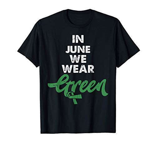 In June Wear Green Scoliosis Awareness Ribbon Support Gift Camiseta