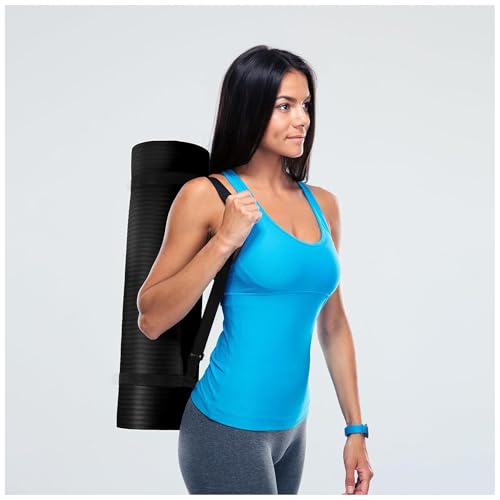 Image of BalanceFrom GoYoga All-Purpose 1 /2-Inch Extra Thick High Density Anti-Tear Exercise Yoga Mat with Carrying Strap