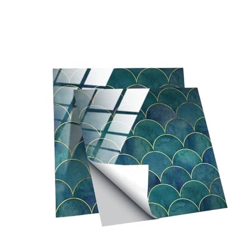 QAUUCP Azulejos Adhesivos 10 Pegatinas Autoadhesivas de PVC for Azulejos de Cocina, for Pared, de Cristal, Efecto Piedra Artificial, for salpicadero de baño.(TS250,3.9 Inch)