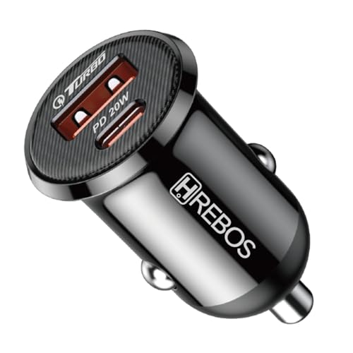 Carregador Veicular Mini 20w Turbo para Automóvel Carro Duplo USB A + Tipo C Universal 12v 24v compatibilidade Android iPhon X 11 12 13 14 15 16 17 18 19 Samsun Galax 20 21 22 23 24 25 26 27