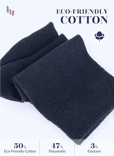 Hugh Ugoli Women's Cotton Crew Socks, Soft, Regular Fit, Plain Color Casual Socks for Trouser, Shoe Size 6 to 12, 4-8 Pairs4