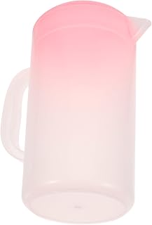 Large Capacity Beverage Pitcher Heat Resistant Plastic Cold Water Jug with Lid for Juice Tea Milk and More for Family Gatherings and Parties Pink