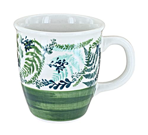 Blue Rose Polish Pottery Floating Fern Coffee Mug