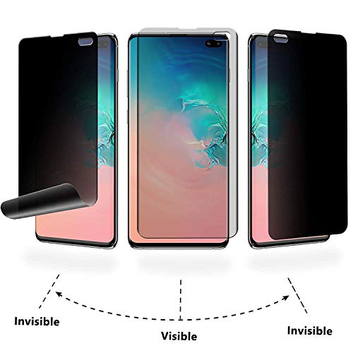 Audins Galaxy S10 Plus Privacy Screen Protector, Self Healing Support Fingerprint Unlocking Full Coverage Flexible Film, 2-Way Anti Spy Nano Shield for Samsung Galaxy S10 Plus / S10+, 2 Pack by Audins - Used condition - Image 2