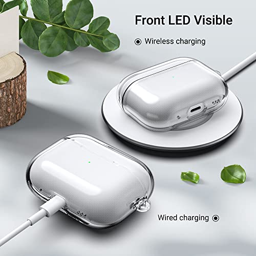 Ulak Clear For Airpods Pro 2Nd/1St Generation Case 2022/2019, Soft Tpu Airpods Pro 2 Clear Cover Shock-Absorbing Transparent Protective Case W/Keychain For Apple Airpods Pro Case [Front Led Visible] #TOP3