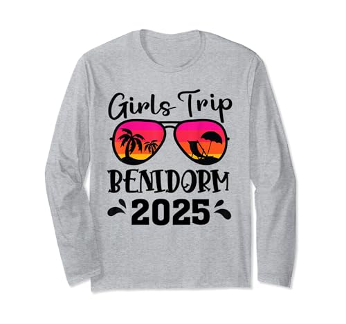 Benidorm Girls Trip 2025 Vacation Group Weekend Party Women Long Sleeve T-Shirt