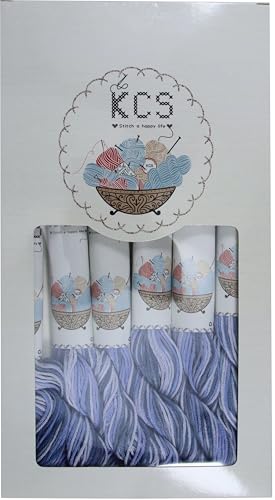 Image of KCS Big skeins of 25 Meters Size 25 Color Variegated Cross Stitch Stranded Threads,6 skeins,4235