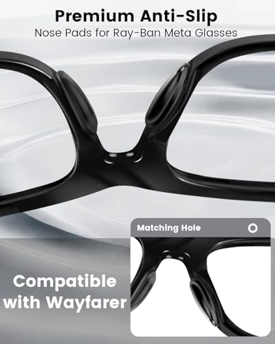 Compatible with Ray-Ban Meta Wayfarer Eyeglass Nose Pad, 8 Pairs Soft Silicone Nose Pads, Anti Slip Replacement Nose Pads2