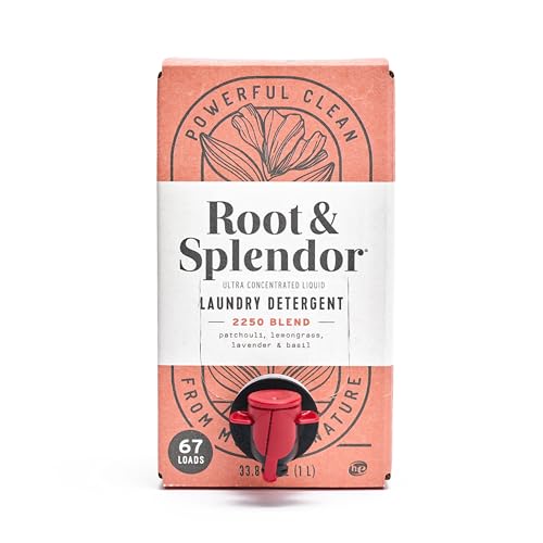 Root & Splendor Ultra Concentrated All Natural Laundry Detergent Liquid - Plant Based, Enzymatic Laundry Soap, 2250 Scent, 1 Liter, 67 Loads