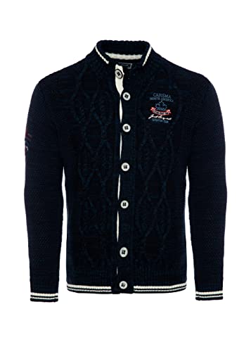 Preisvergleich Produktbild Carisma Strickjacke für Herren Herren Strickjacke mit Stickerei Angenehmer Regular Fit Strickjacke für Büro und Freizeit 7806 Navy XL