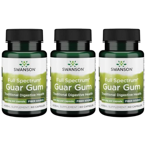 Swanson Full Spectrum Guar Gum 400 mg 60 Caps (3 Pack)