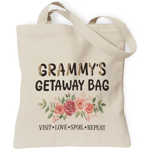 Grammy Getaway Tote Bag, Gift for Women, Great-Grandma Canvas Bag for Travel Shopping