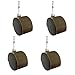 2" Hardwood Safe Office Chair Casters - Antique Finish With Sockets - Set of 4