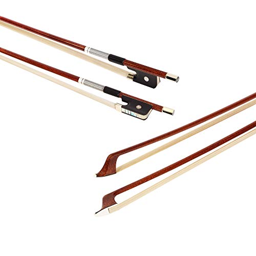 MI&VI CB-795 Professional Pernambuco Wood Skin Carbon Fiber Cello Bow (Full Size 4/4) with High-Density Bow Case Included | Well Balanced | Perfect Weight | Mongolian Horse Hair - MIVI Music
