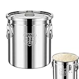 Cocina De Encimera | Cubo De Granos Y Frijoles A Prueba De Fugas | Contenedor De Existencia De Desayuno De Arroz De Acero Inoxidable | Para Usar Con Leche, Hogares, Restaurantes, Cocinas, Encimeras Y