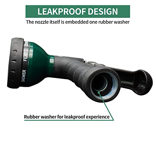 Image of AUTOMAN-Garden-Hose-Nozzle,Metal Water Spray Nozzle with Heavy Duty 7 Adjustable Watering Patterns,Slip Resistant for Watering Plants,Lawn& Garden,Washing Cars,Cleaning,Showering Pets & Outdoor Fun.