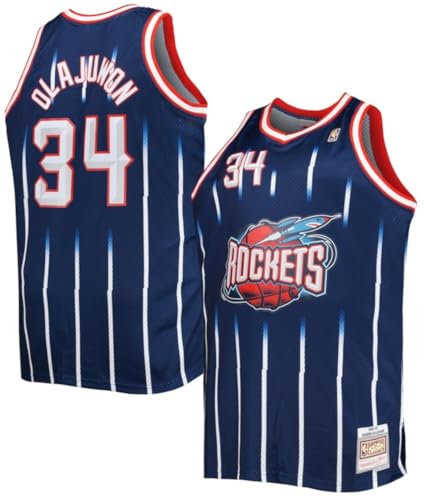 Hakeem Olajuwon Houston Rockets Navy 1996-97 Big & Tall Hardwood Classics Swingman Jersey (US Alpha 5X-Large Regular Tall Navy)