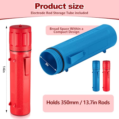 Image of Zonon 4 Pcs Welding Rod Storage Tube 14 Inch Tig Rod Holder, Red, Blue