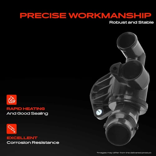 Frankberg Engine Coolant Thermostat Coolant Thermostat Compatible with A4 8EC B7 8HE A4 Avant 8ED B7 2.0L 2004-2009 A6 4F2 C6 A6 Avant 4F5 C6 2.0L 2005-2011 Replace# 9025134 - Image 4