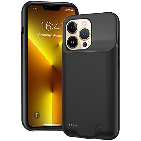 SNRONEW Battery Case for iPhone 13 Pro, 7000mAh Ultra-Slim Portable Charger Case Rechargeable Battery Pack Charging Case Compatible with iPhone 13 Pro (6.1 inch)-Black Cover