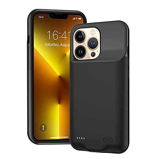 SNRONEW Battery Case for iPhone 13 Pro, 7000mAh Ultra-Slim Portable Charger Case Rechargeable Battery Pack Charging Case Compatible with iPhone 13 Pro (6.1 inch)-Black