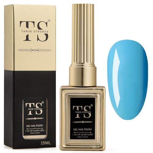 Image of THR3E STROKES Professional UV Gel Nail Polish, HEMA-FREE Lasts Upto 21 Days, Super Glossy Finish, Non-Chipping, Non-Smudging, Quick Drying Nail Polish,15 ml (13, 15ML)
