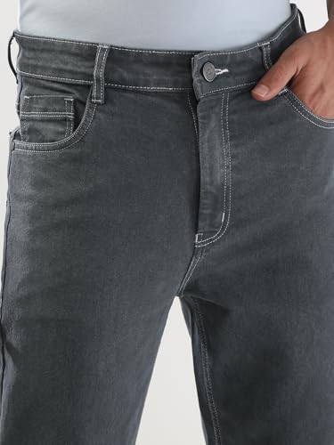 Image of Urbano Fashion Men's Straight Fit Washed Jeans Stretchable