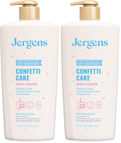 Image of Jergens Shea Fusion Confetti Cake Body Lotion, Shea Butter, 14 fl oz (Pack of 2)