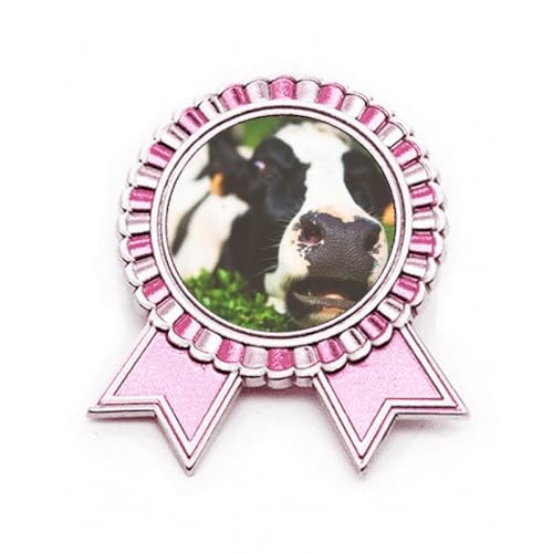 Broche vache rose en métal Pcture pour personnaliser vos vestes