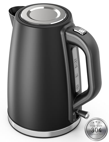 Paris Rhône Tea Kettle Electric, 1.7L Visual Water Window Stainless Steel Electric Kettle, 1500W BPA-Free Electric Kettles for Boiling Water, Auto Shut Off & Boil-Dry Protection, Black Paris Rhône Tea Kettle Electric, 1.7L Visual Water Window Stainless Steel Electric Kettle, 1500W BPA-Free Electric Kettles for Boiling Water, Auto Shut Off & Boil-Dry Protection, Black