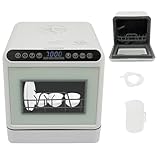 LKHDONG Mini Geschirrspüler Spülmaschine mit 6 Liter Wassertank, Freistehender Tischgeschirrspüler mit 4 Programme, Tragbarer Geschirrspüler Auto-Trocknung ohne Wasseranschluss