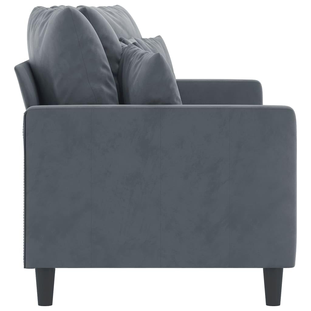 LAPOOH 2-Sitzer-Sofa Dunkelgrau 140 cm Samt, Loungesofa, Sofas & Couches, Relaxsofa, Couch für Wohnzimmer, 359304