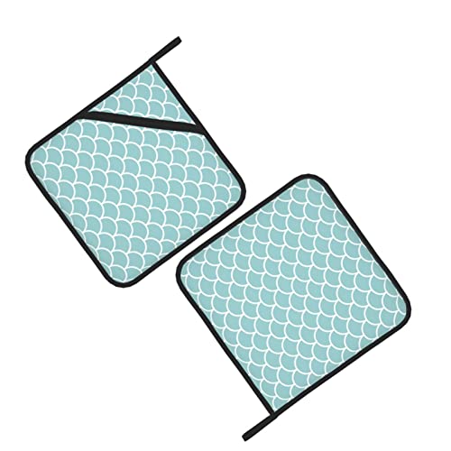 Mermaid Kitchen Pot Holders Hot Pad, Potholders Hot Pads For Kitchen,Washable Pot Holder Oven Mitts,Heat Resistant Hot Pad Kitchen Decor Accessories For Cooking And Baking（2 Sets #TOP1