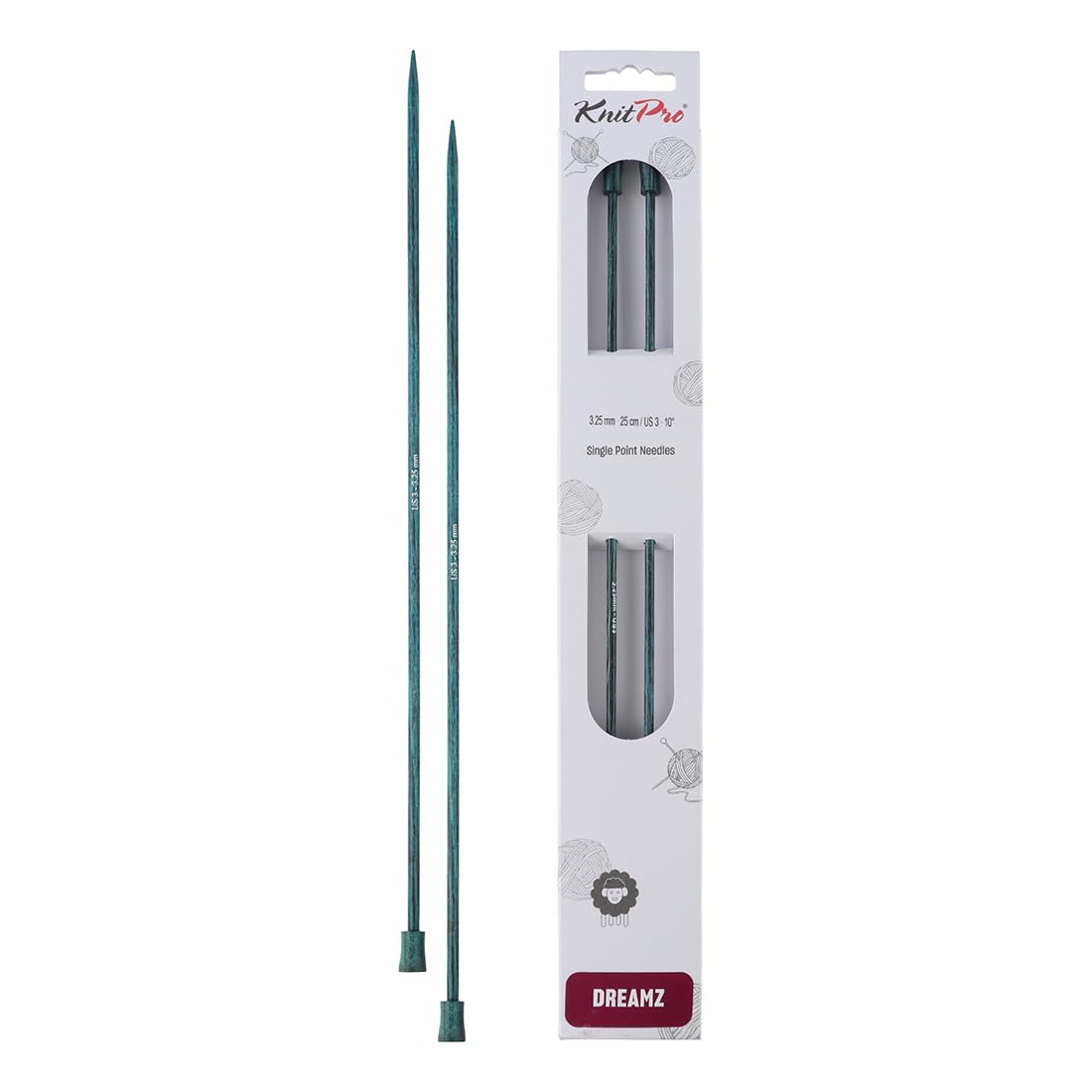KnitPro Dreamz Single Pointed Needles 10" (25cm) | Size 3.25mm