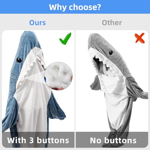 Fu Store Shark Blanket Soft Cozy Flannel Blanket Hoodie Onesie Sleeping Bag Cute Cosplay Wearable Funny Costume For Adult Kid  thumb #2