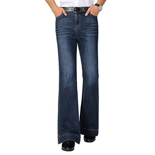 HAORUN Jeans da uomo con fondo a campana slim fit