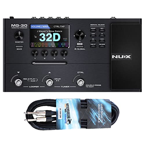 Nux MG-30 Multi-Effektgerät Für Gitarre & Bass – Mit 25 Amp-Modellen, 46 Effekten, Looper & Drum-Machine