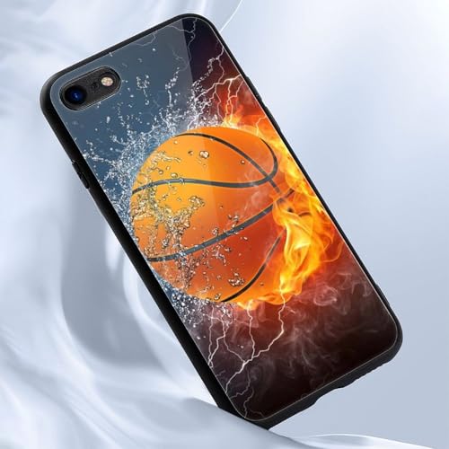 CRIVOTA For iPhone 7/8 Case - Basketball Design, Glass Back + TPU Inner Shell, Extreme Slimness, Scratch-Resistant, Precise Cutouts, Military-Grade Protection, Cell Phone Cases for Boys Girls - Image 2